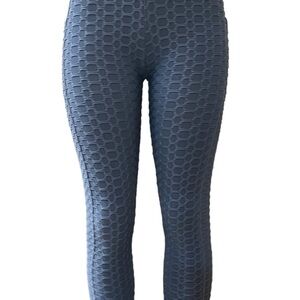 Textured Baby Blue Leggings Size L/XL